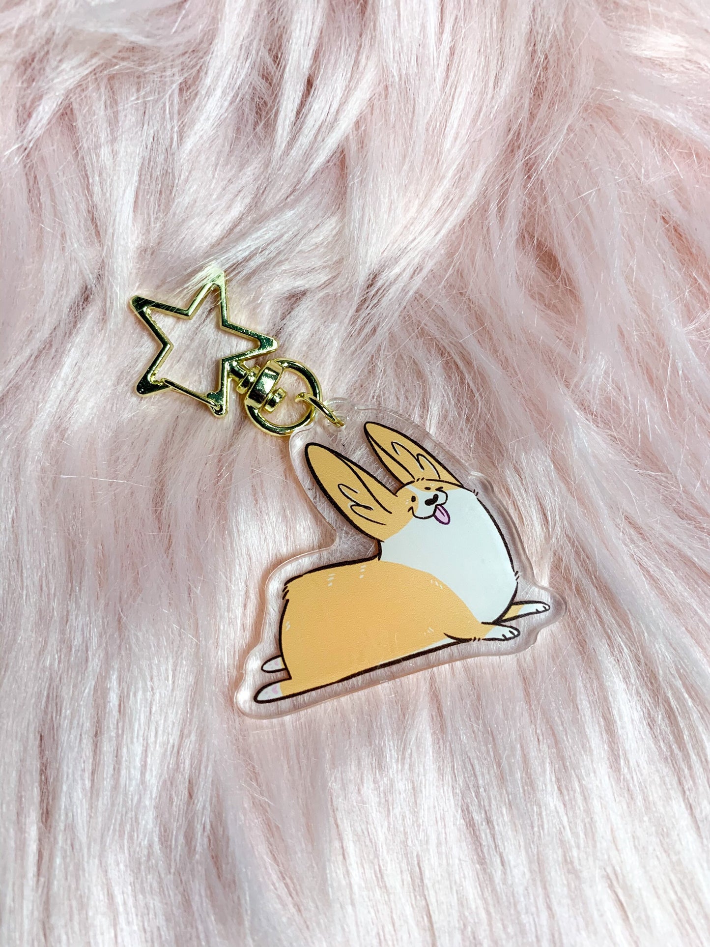 Corgi Acrylic Keychain | star clasp vograce dog lover charm kawaii pembroke welsh aesthetic adorable puppy cute