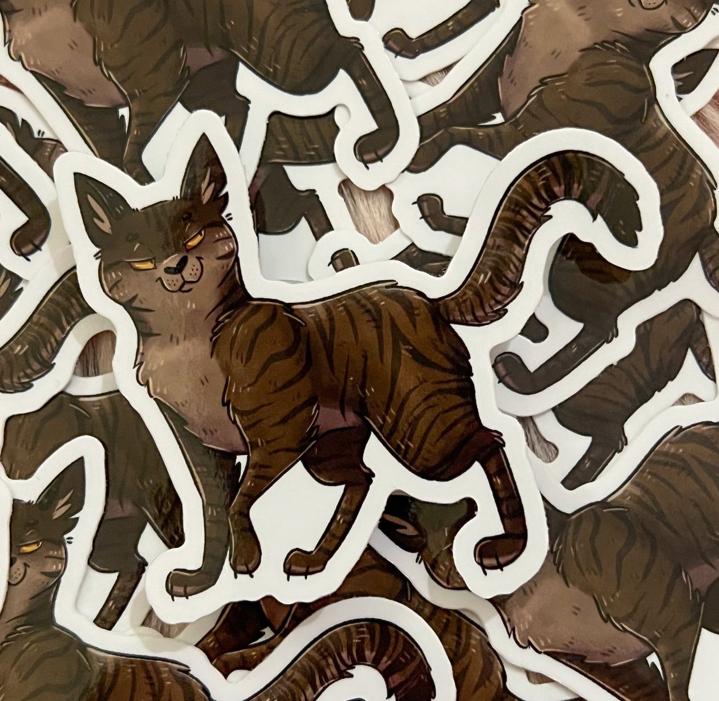 Mischievous brown tabby Kitten Sticker | dustpelt sassy kawaii warrior cats tortoiseshell cat lover stationary planner kitten