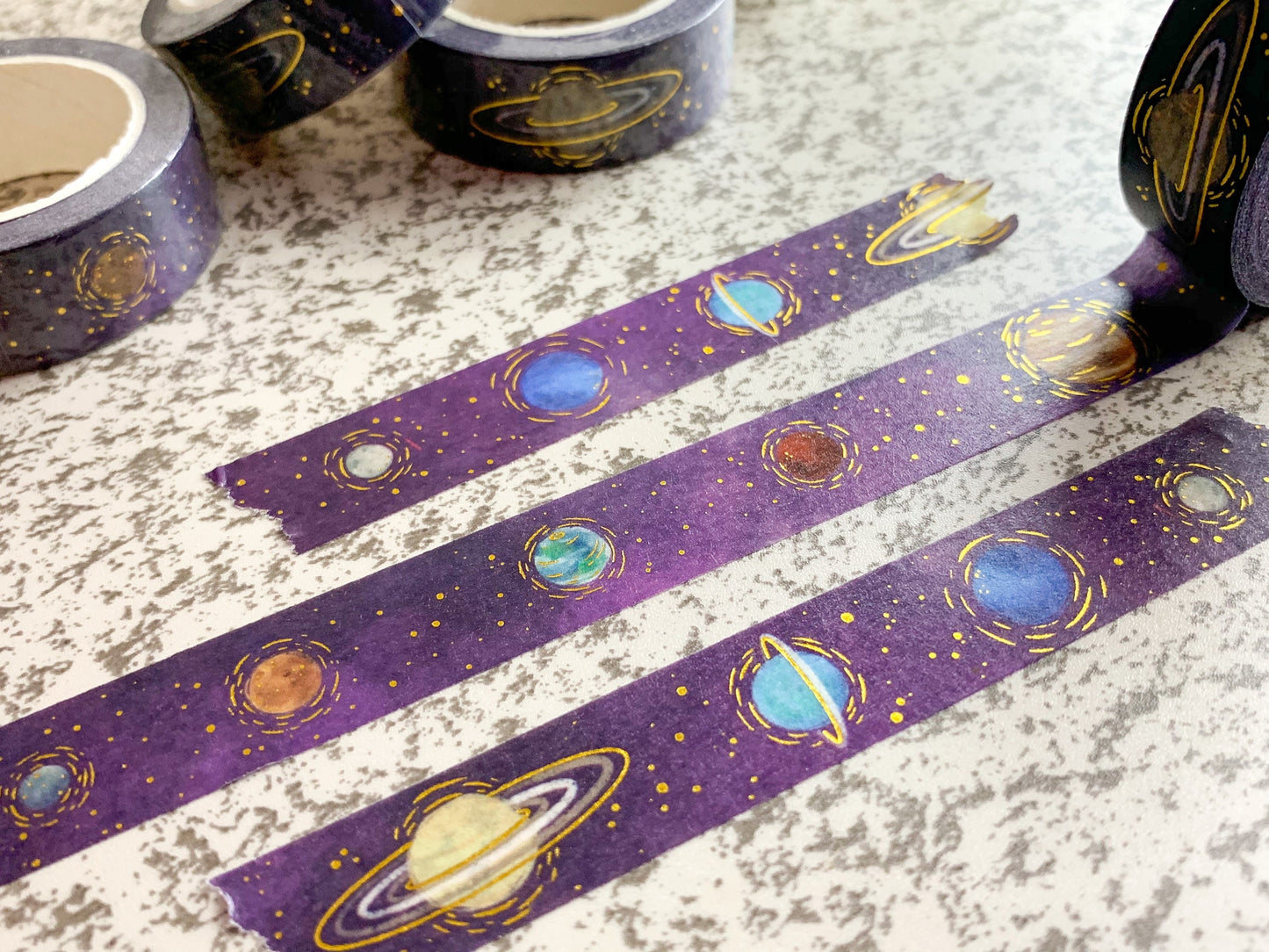 Solar System space Gold Foil Washi Tape - 15mmx10m decorative art washi masking tape