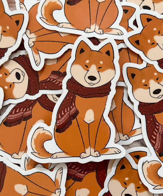 Shiba Scarf Sticker