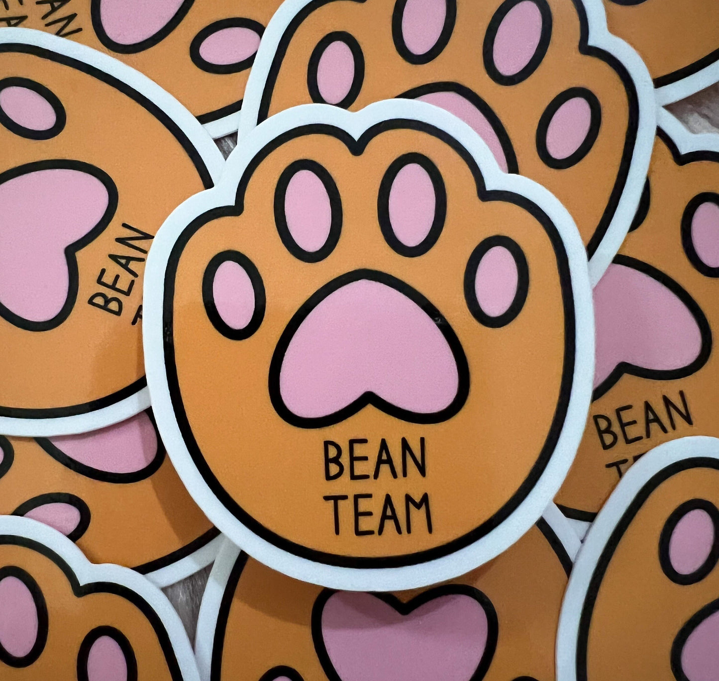 Orange Bean Team Sticker | toe pink kawaii warrior cats cat stationary planner foot gift waterbottle decoration