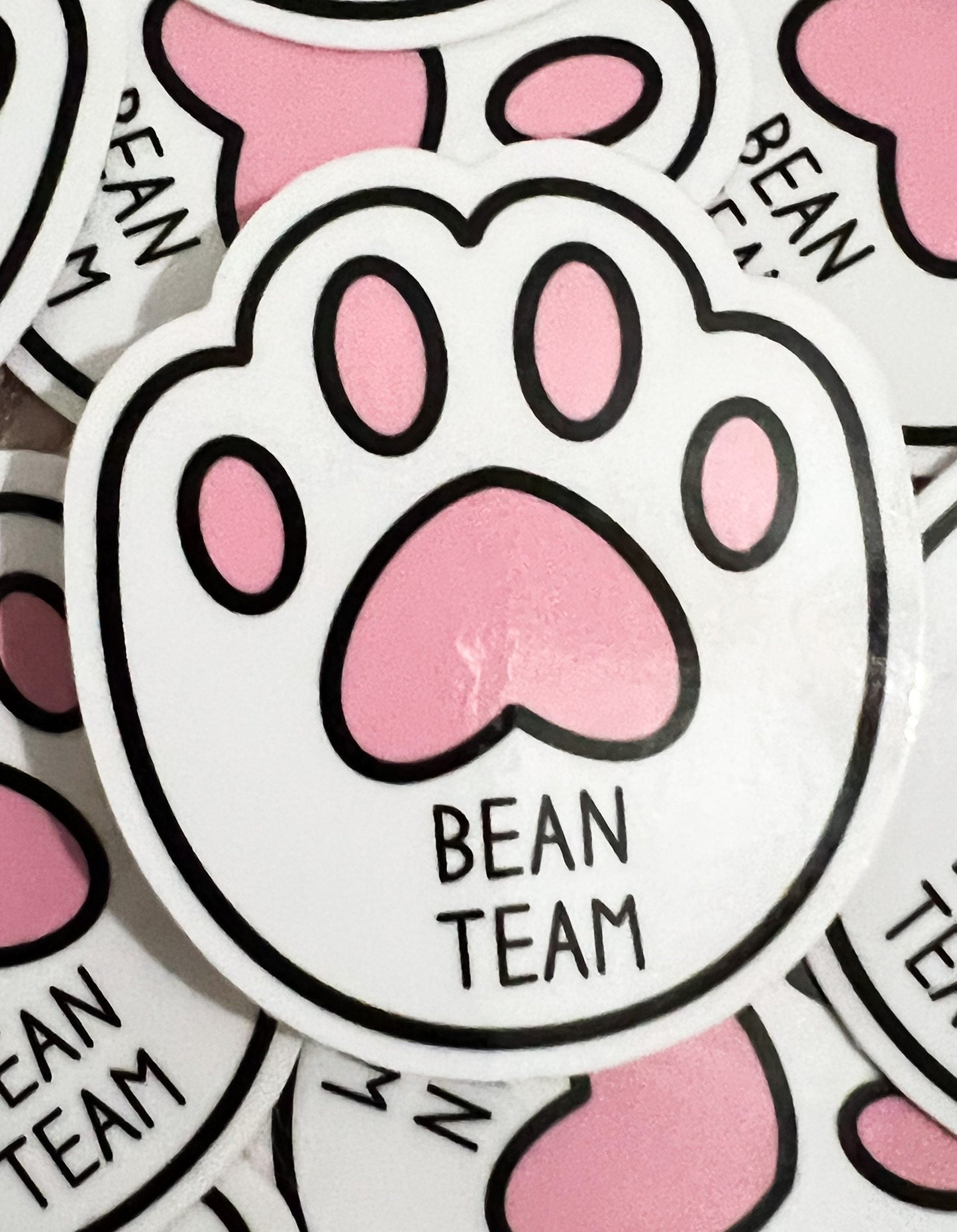 White Bean Team Sticker | toe pink kawaii warrior cats cat stationary planner foot gift waterbottle decoration grey gift