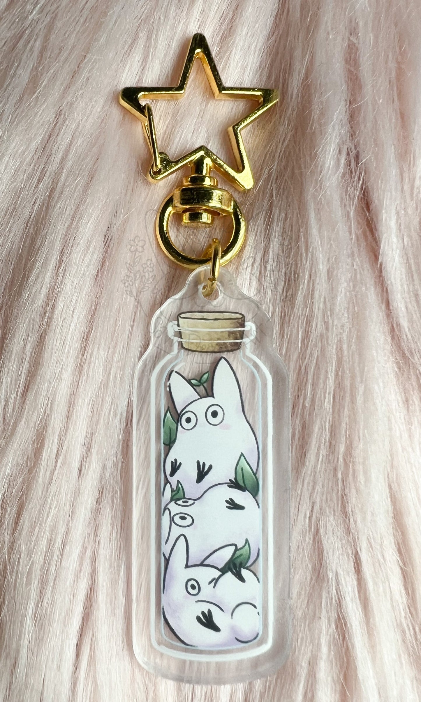 Tiny critter Acrylic Keychain | star clasp vograce ice cream nostalgia charm kawaii art soot white babies sprite adorable