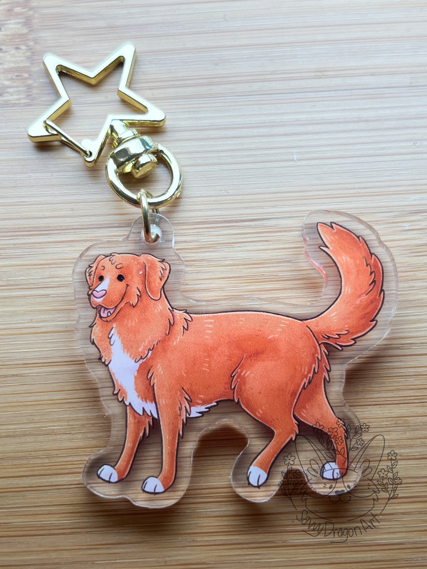 Nova Scotia Duck Tolling Retriever Acrylic Keychain | star clasp vograce kawaii double sided dog lover gift charm nsdtr