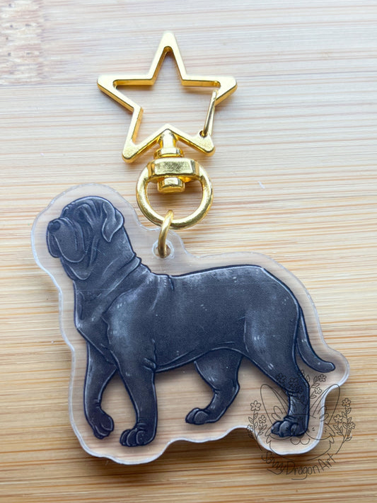 Neapolitan Mastiff Dog Acrylic Keychain | star clasp vograce kawaii double sided dog lover gift charm